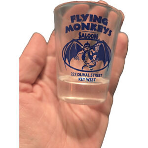 Flying Monkeys Saloon Key West Duval Street Shot Glass Blue